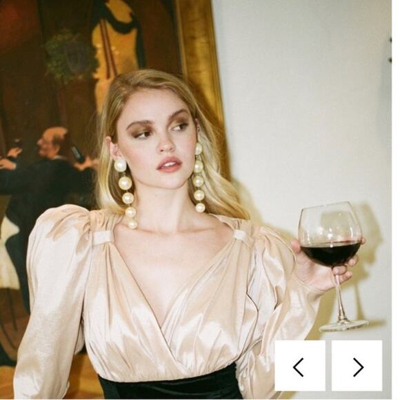 NWT LPA Kaia Black and Nude Mini Velvet and Taffeta Cocktail Dress Size S - Picture 9 of 13